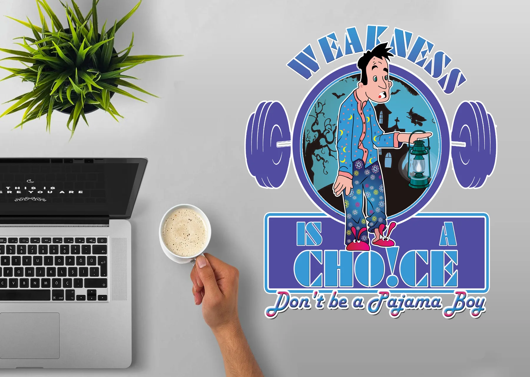 Weakness in a Choice character mascot logo