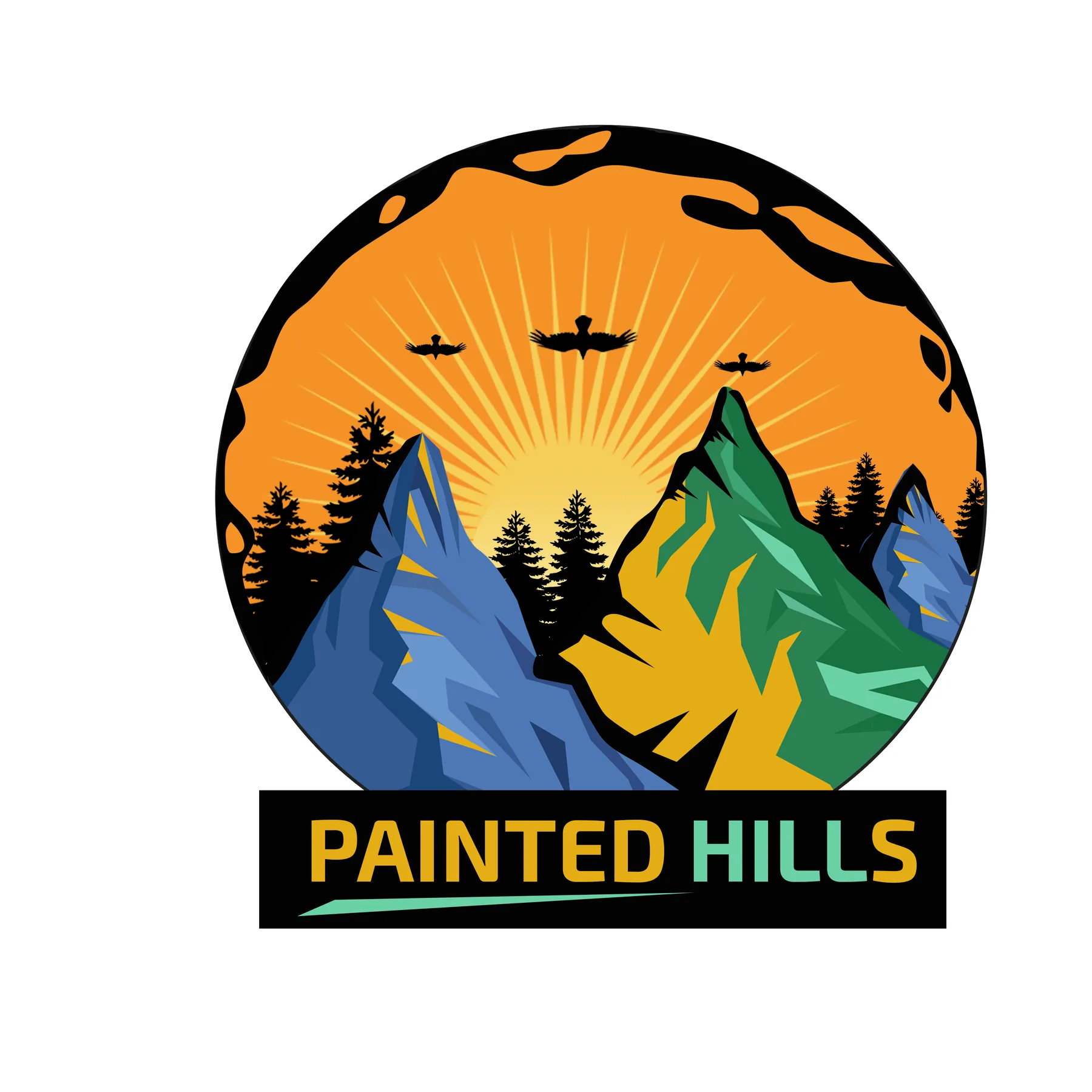 Painted Hills mountain logo design