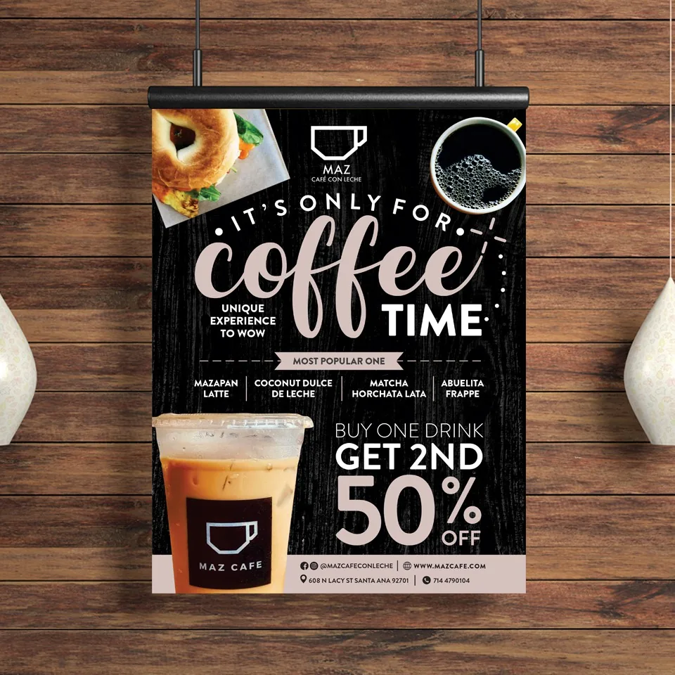 Coffee shop promotional poster design