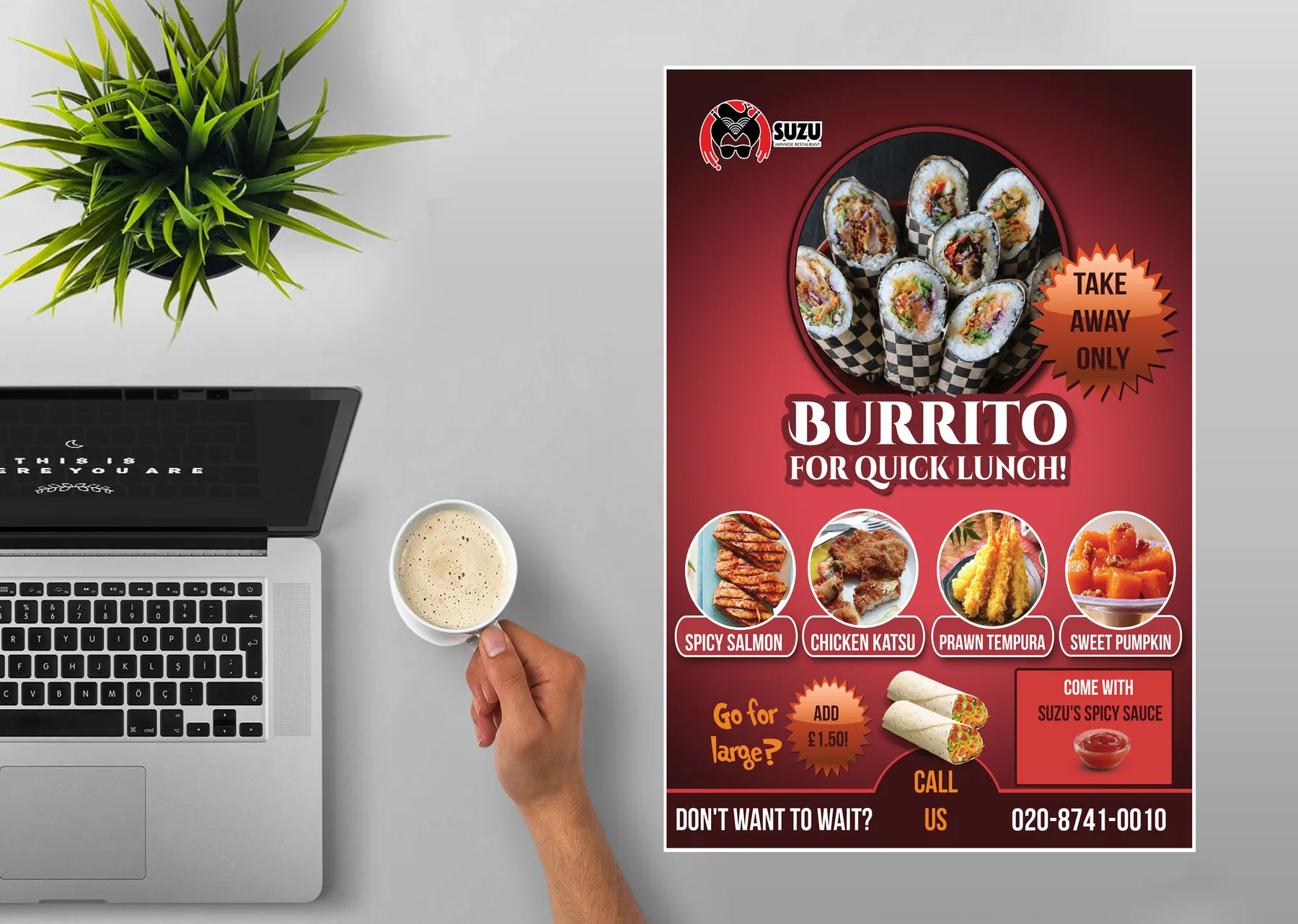 Burrito restaurant flyer design
